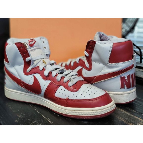 2007 Nike Terminator High Vintage Bone/Red Dunk HI Shoes 318677-061 Men 10 - Picture 2 of 9